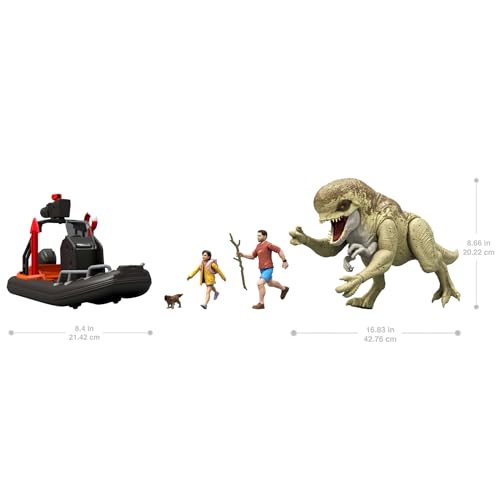  Jurassic World: El Renacer JGB55 - Distortus Rex y Delgotus, balsa con figuras para jugar
| Jurassic World: El Renacer 