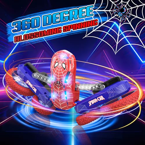 Coche teledirigido spider acrobático, rotación 360°, regalo cumpleaños, niñas y niños 6-12 años, juegos al aire libre